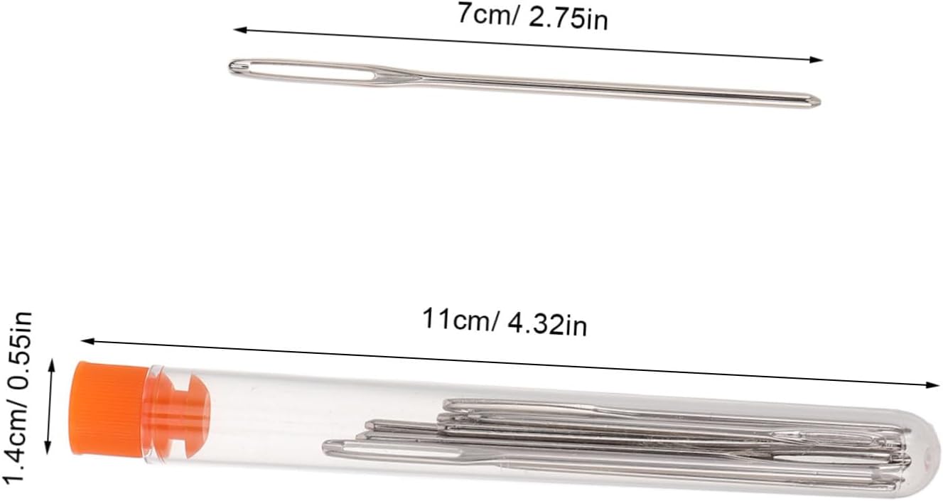 Veemoon 54pcs Stainless Steel Hand Sewing Needle Set for Tapestry Knitting Embroidery Darning with Large Eye for DIY Craft Mending