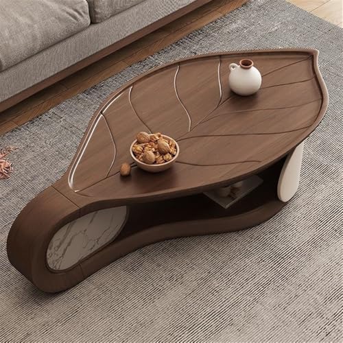 ZKALQECNF Beistelltische Blattförmiger, minimalistischer Couchtisch, modernes asymmetrisches Design aus Walnussholz for stilvolle Wohnzimmer Wohnzimmertisch – Bild 8