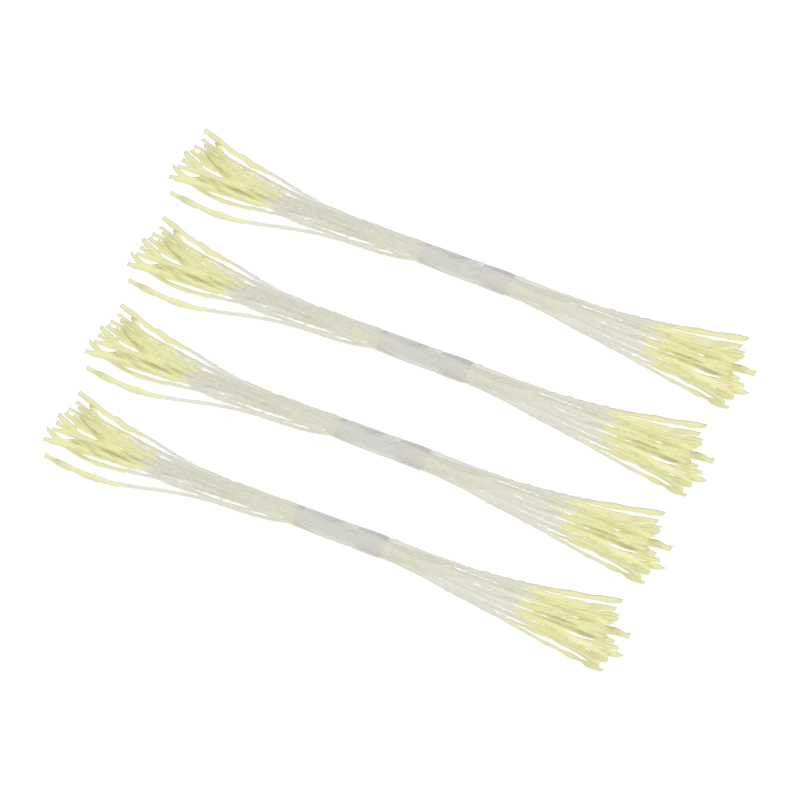 M METERXITY 100-Pack Artificial Flower Stamen Kit, Mini Double Heads Flower Stamens Pistil, Stamens for Flower Making/Craft DIY Wreaths/Wedding Floral Arrangements [Light Yellow] — image 1