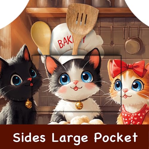 Image of Nuxovilar Cute Apron with Pockets, 26.77 * 30.7 Inches, Versatile for Meal Prep, Baking, Holiday Cooking