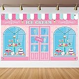 Ice cream Birthday Party Decorations Candy Donut Ice Cream Birthday Banner Backdrop Large Dessert...