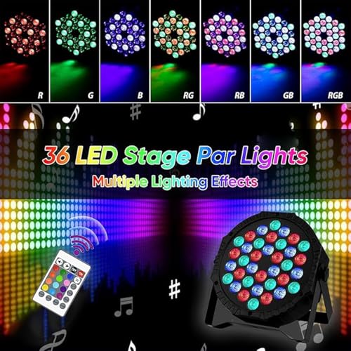Image of LED Stage PAR Light | Multi-Color RGB DJ Disco Light for Party, Concert, Wedding & Event Lighting | DJ Light | Disco Light | Party Light | (36LED-DJLIGHT)