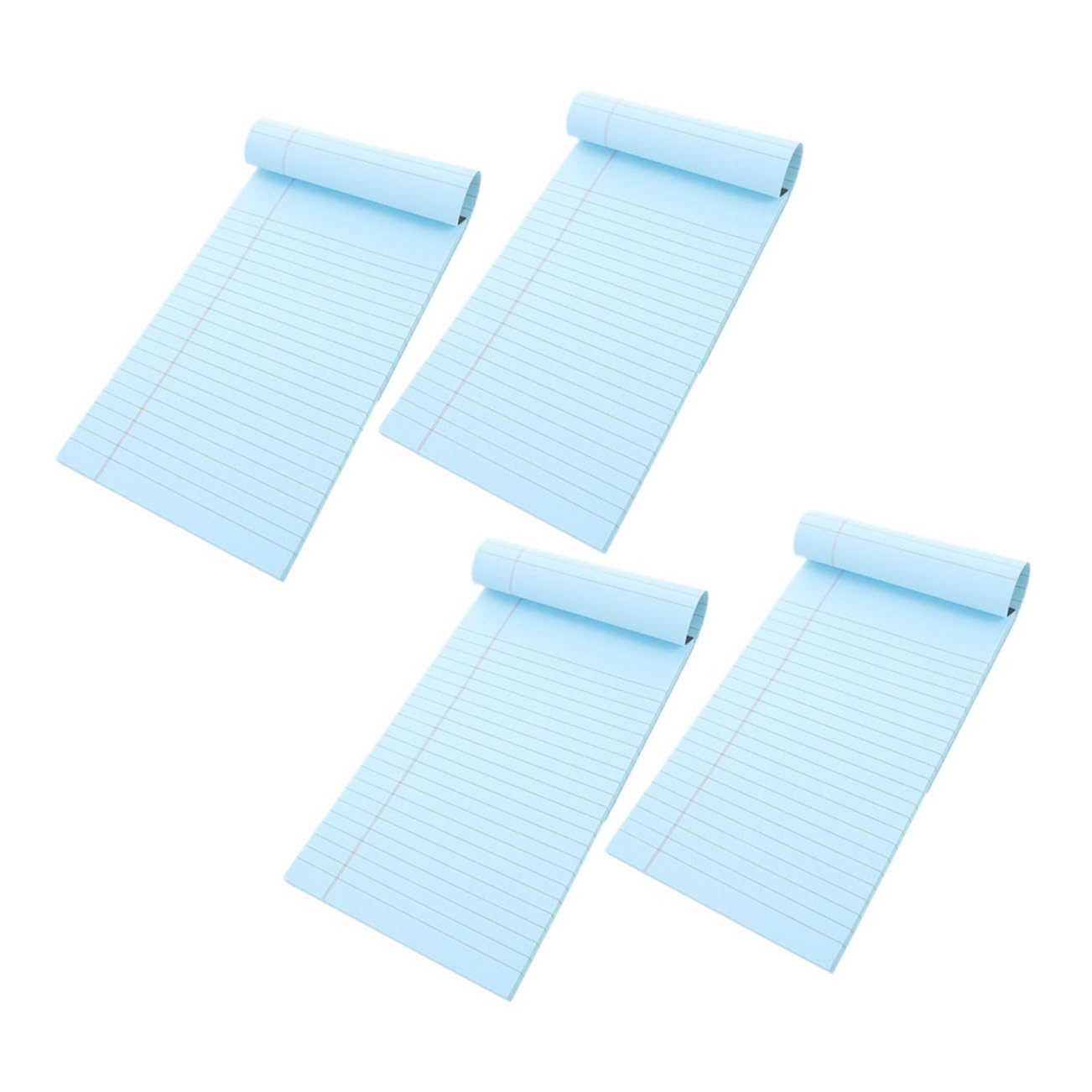 4 Stück-pack Abreißbarer Notizblock im Legal Format mit Linierten Seiten Papiermaterial Praktischer Notizblock für Schule und Zuhause in Blau
