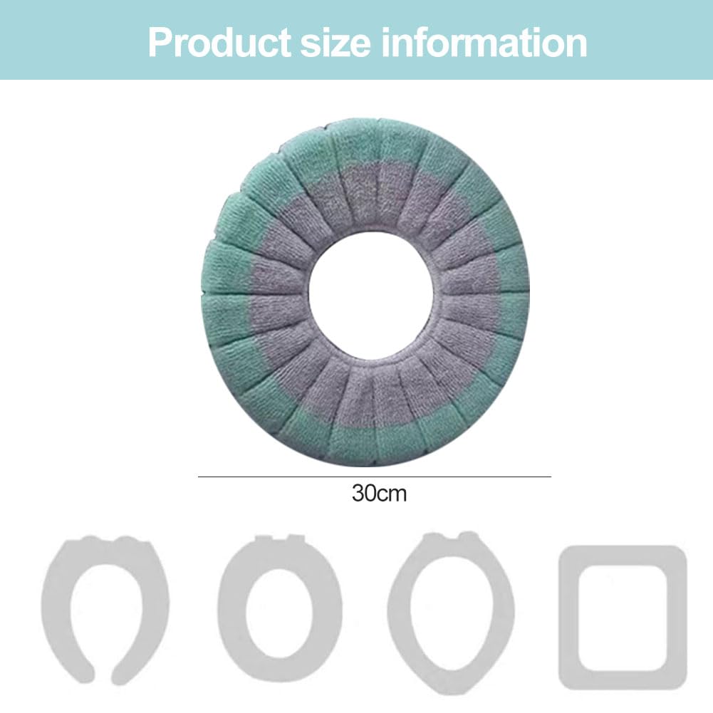 Funda Asientos de Inodoro, Cojín de Asiento de Inodoro Suaves, 3 Piezas Tapa de Inodoro Almohadillas con Levantador de Tapa de Inodoro, Funda de Asiento Lavable para Inodoro, Accesorio de baño