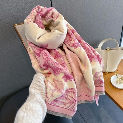 Cachemire doux écharpe pashmina de luxe jacquard double face - 2