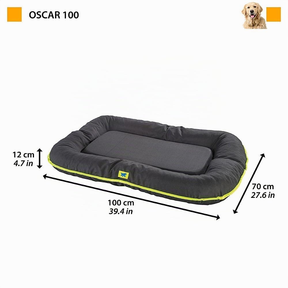 Ferplast Cuccia Cane Antigraffio e Impermeabile, Tessuto Tecnico Resistente Tech, OSCAR Taglia Grande, Materassino Lavabile a Mano a 30°, 100 x 70 x 12 cm, Nero