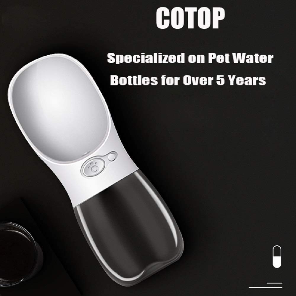350ml Borraccia Portatile per Cani, Dispenser per Acqua Antibatterica per Alimenti per Animali Domestici Perdita Prova Cane Gatto BOL Bottiglia da Viaggio, Bere all'aperto Pet White
