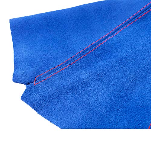 Blue Suede Red Stitch Shift Boot for Manual Automatic Car/Auto Gear Shift Knob Cover MT/Auto at Transmission (Blue)