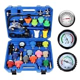SINOCMP Vacuum Coolant Fill Kit & Coolant Vacuum Refill Kit, 31pc Master Cooling System Vacuum Fill Tool, Radiator Vacuum Fill Kit with 23 Radiator Adapters, Coolant Bleeder Kit & Coolant Fill Kit
