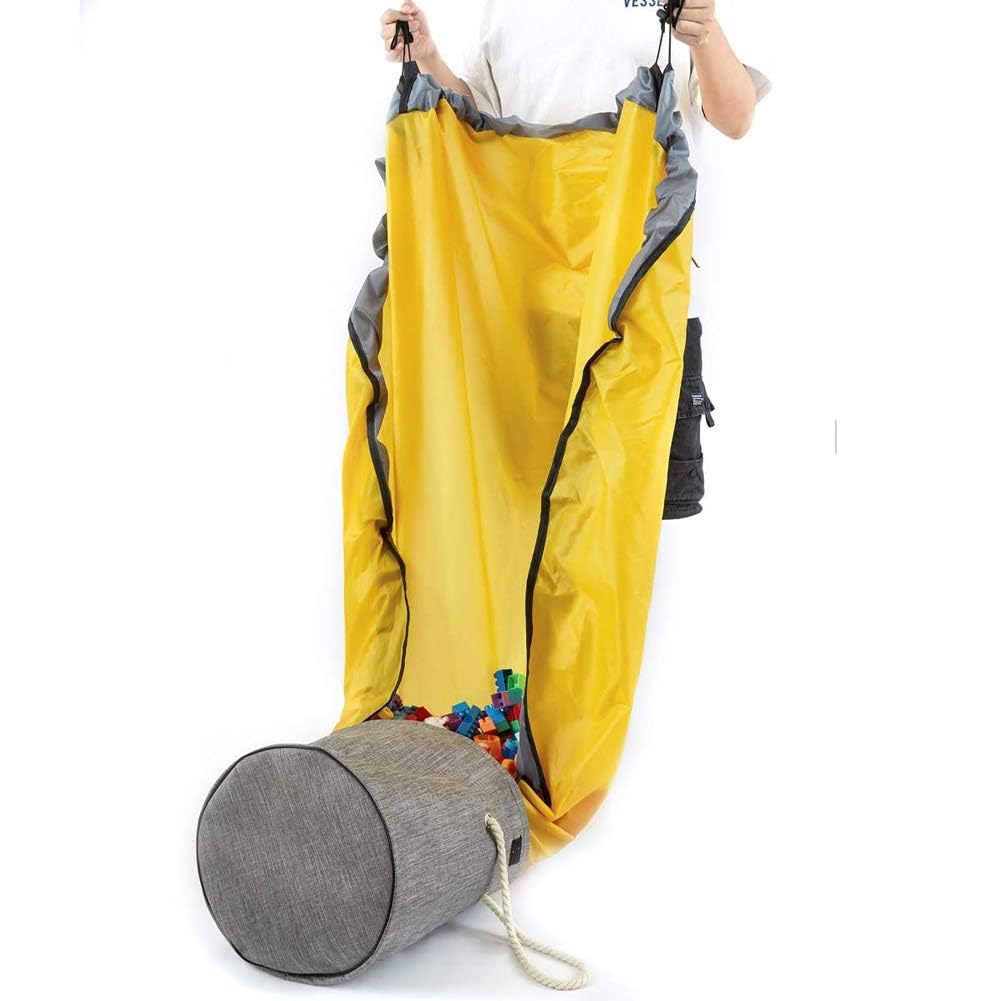 Enfants Sac de Rangement Jouet,Organisateur Rangement pour Lego Tapis de Jeu Pliable sacs de Blocs de Construction Portable 150cm Organisateur Rapide Grande Capacité (XL-Gris)