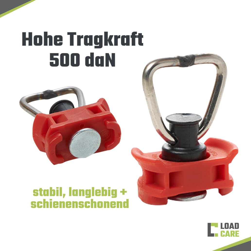 Set di avviamento per guide aeree, 32 pezzi, 4 x 2 m semicircolari, con 20 raccordi e 8 tappi terminali, binario di ancoraggio in alluminio anodizzato per furgoni, rimorchi e camper (rosso) | Guide anodizzate