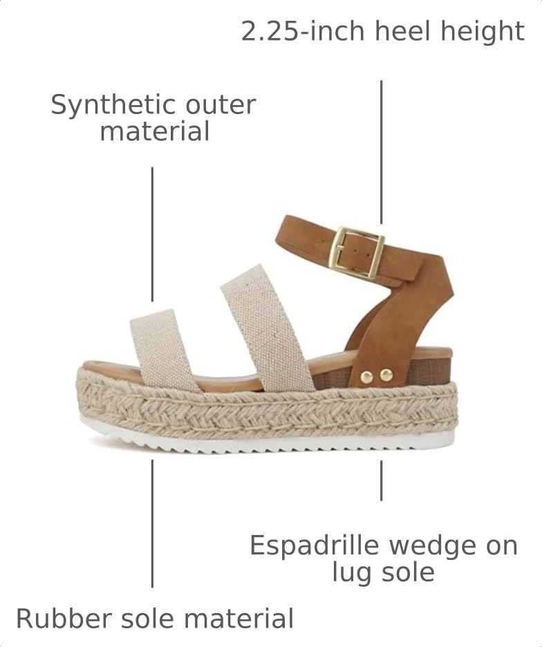 Image of Soda Bryce Espadrille Wedge Sandal with Open Toe Buckle and Ankle Strap