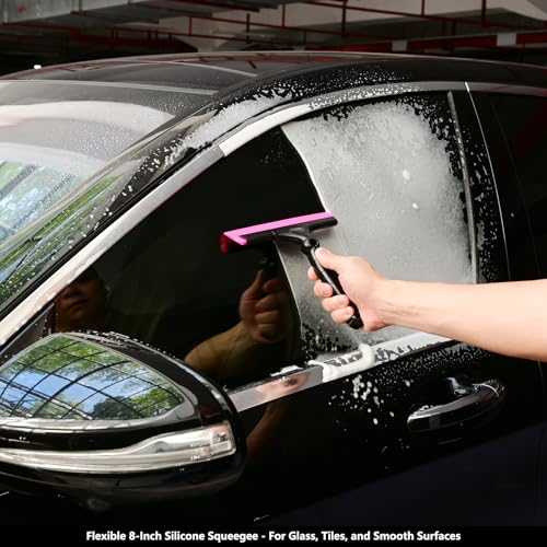 EHDIS 2PCS Flexible 8-Inch Silicone Squeegee Window Tint Tool Auto Water Blade, Shower Squeegee for Car Windshield, Glass, Tiles, and Smooth Surfaces by EHDIS - Image 5