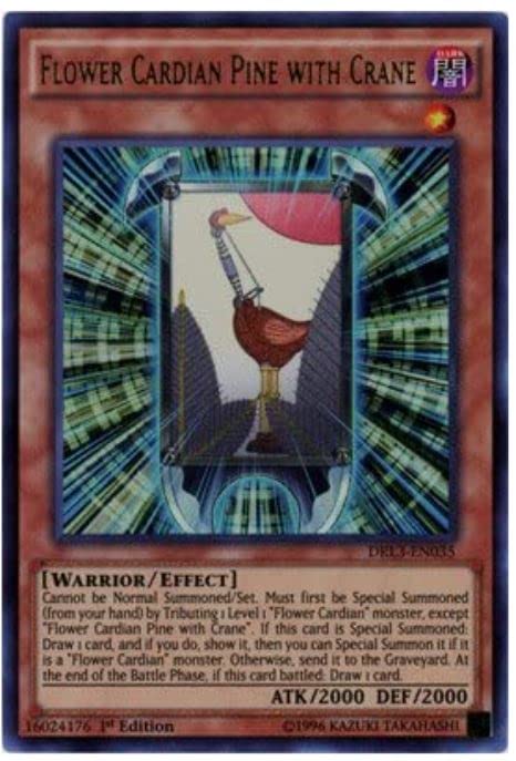 Yugioh DRL3-EN035 - Fiore di pino cardiano con gru, 1a edizione, ultra raro, draghi della leggenda: scatenato