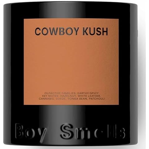 Boy Smells - Cowboy Kush Scented Candles for Men and Women - 8.5 oz - Soy, Coconut Wax Candle Blend - Aromatic Candles for Home with Suede, Saffron and Patchouli - 50-Hour Burn - Cotton Wick