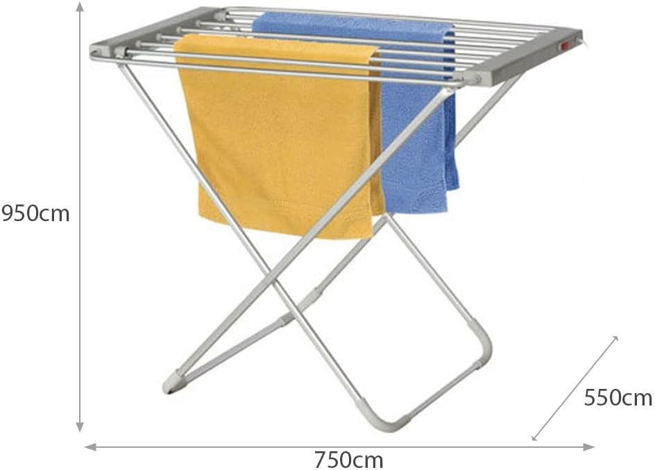 SVE Tendedero Eléctrico de Interior 100W con 6 Barras de Aluminio – Secador de Ropa Rápido y de Bajo Consumo, Plegable y Portátil para Hogar