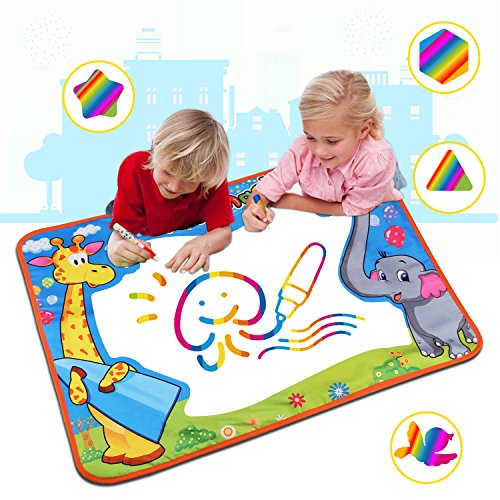 Large Aqua Magic Doodle Mat, Water Doodle Mat,Water Drawing Mat Pad with 2 Water Pens Kids Educational Toys Boys Girls Chrismas Birthday Gift