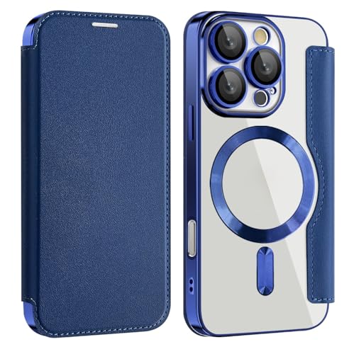 Étui portefeuille iPhone 16 Pro Max clapet anti-rayures et antichoc transparent
