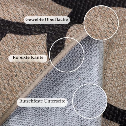 TUKDAK Weben Teppich Läufer Flur rutschfest 80x150cm, Waschbar Küchenteppich, Flurläufer Modern, Teppichläufer, Küchenläufer, Flur Teppich… – Ansicht 3