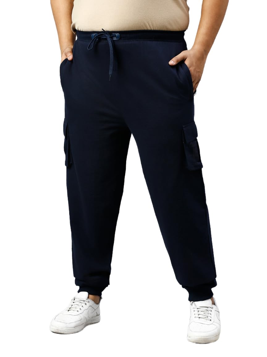 xmex Men Plus Size Cotton Blend Cargo Trackpant Relaxed Fit Four Pockets Comfortable Everyday Active Elegant wear Stylish Jogger Bottom Elegant wear for Big & Tall Guys-picture-42