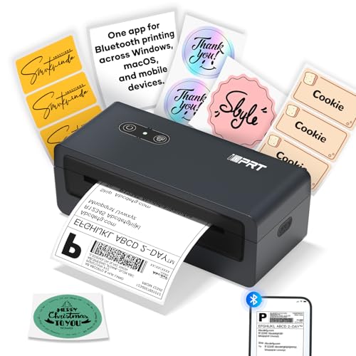 iDPRT Shipping Label Printer 4x6 Bluetooth Thermal Label Printer for Small Business and Shipping Package, Support Android, iPhone, Windows, macOS, Widely Used for Amazon, Shopify, Ebay Black