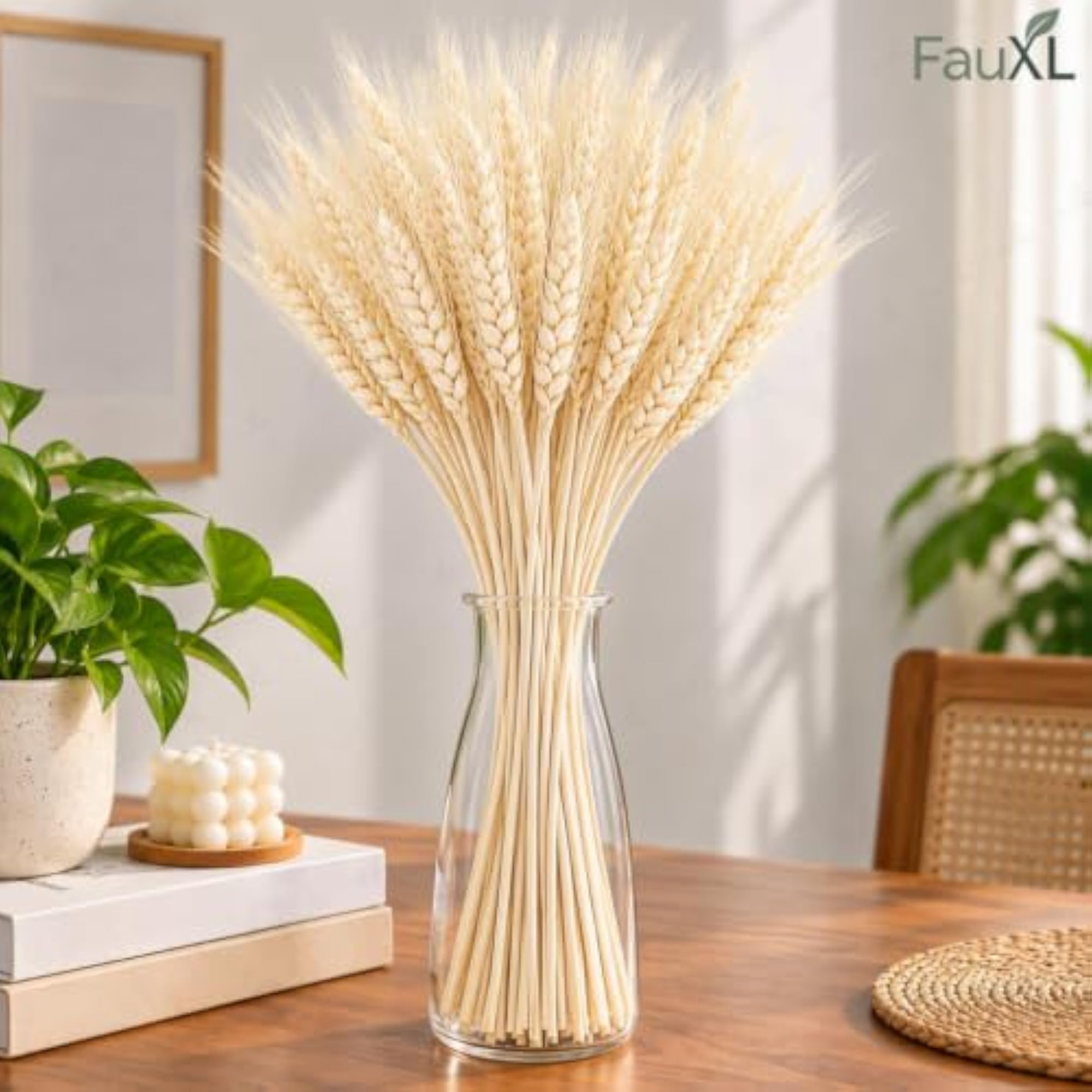 Dried Natural Wheat & Grass Flowers - 45 Stems
