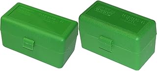 MTM 50 Round Rifle Ammo Boxes for 17-223 308 Win 6.5 Creedmoor Rifles, Green