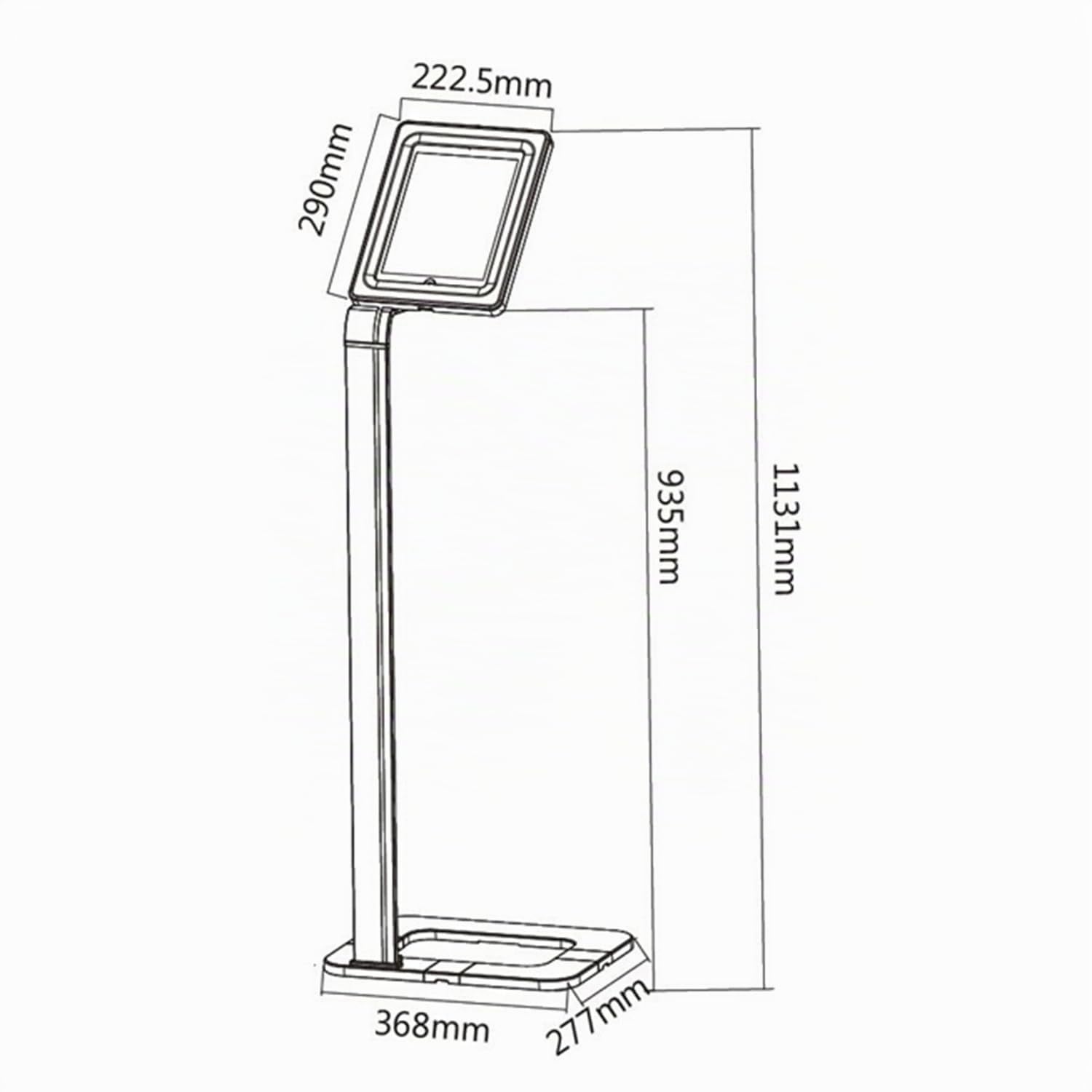 Maclean MC-645 Supporto Tablet Compatibile con l'iPad Galaxy Tab e altri 9.7''-10.1'' da Terra Pavimento Espositore Presentazione Mostra Commerciale con Sistema Antifurto Passacavo