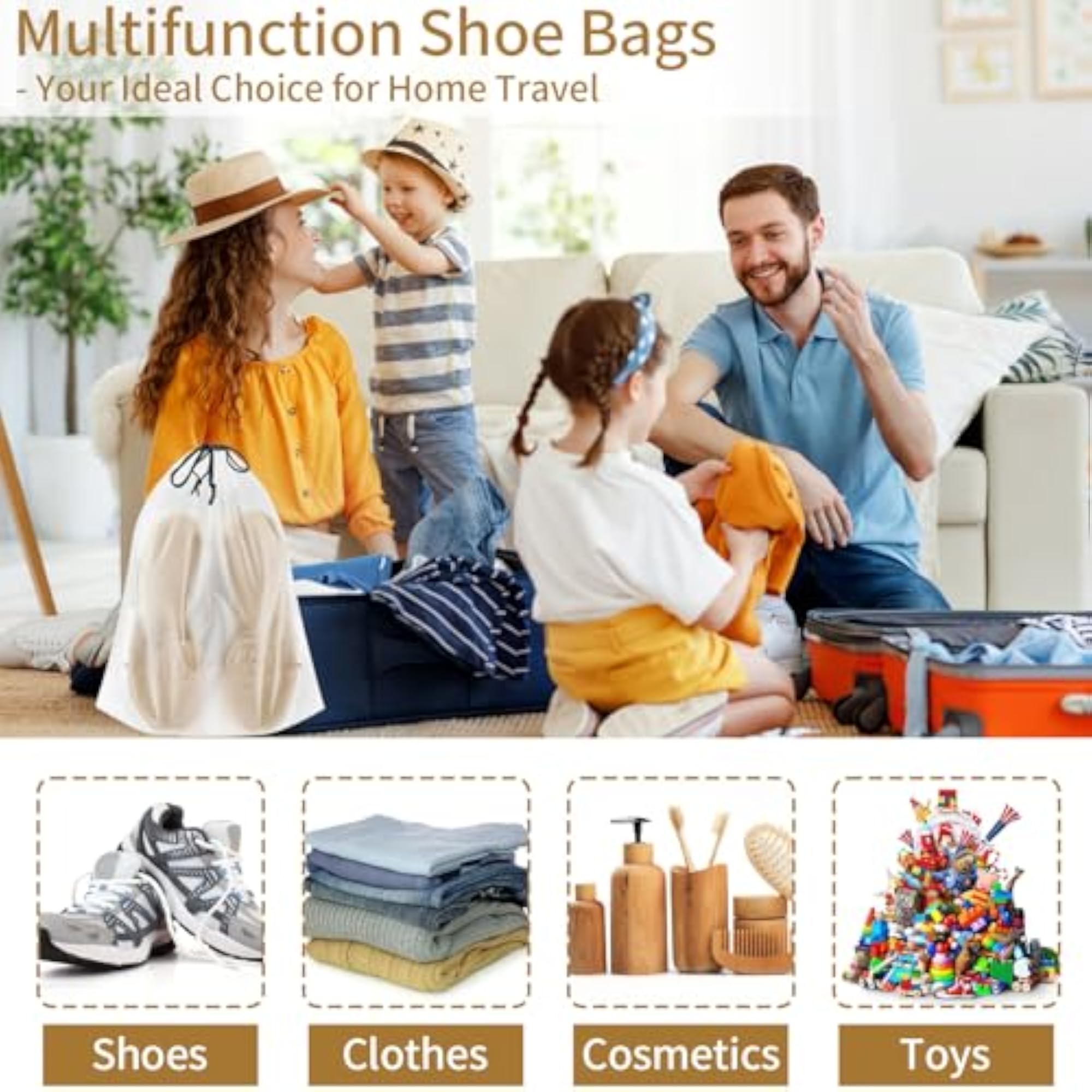 20/50 Pack Shoe Bags for Travel, Translucent Design