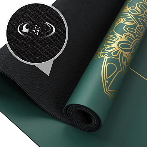 Foto von Yogamatte Anti-Rutsch, 100% Naturkautschuk Basis und Top Eco-Polyurethan-Oberfläche, 100% natürlich & ökologisch, Yoga Matte für dynamisches Yoga, Hot Yoga, Pilates & Stretching, 183 x 66 x 0,4 cm