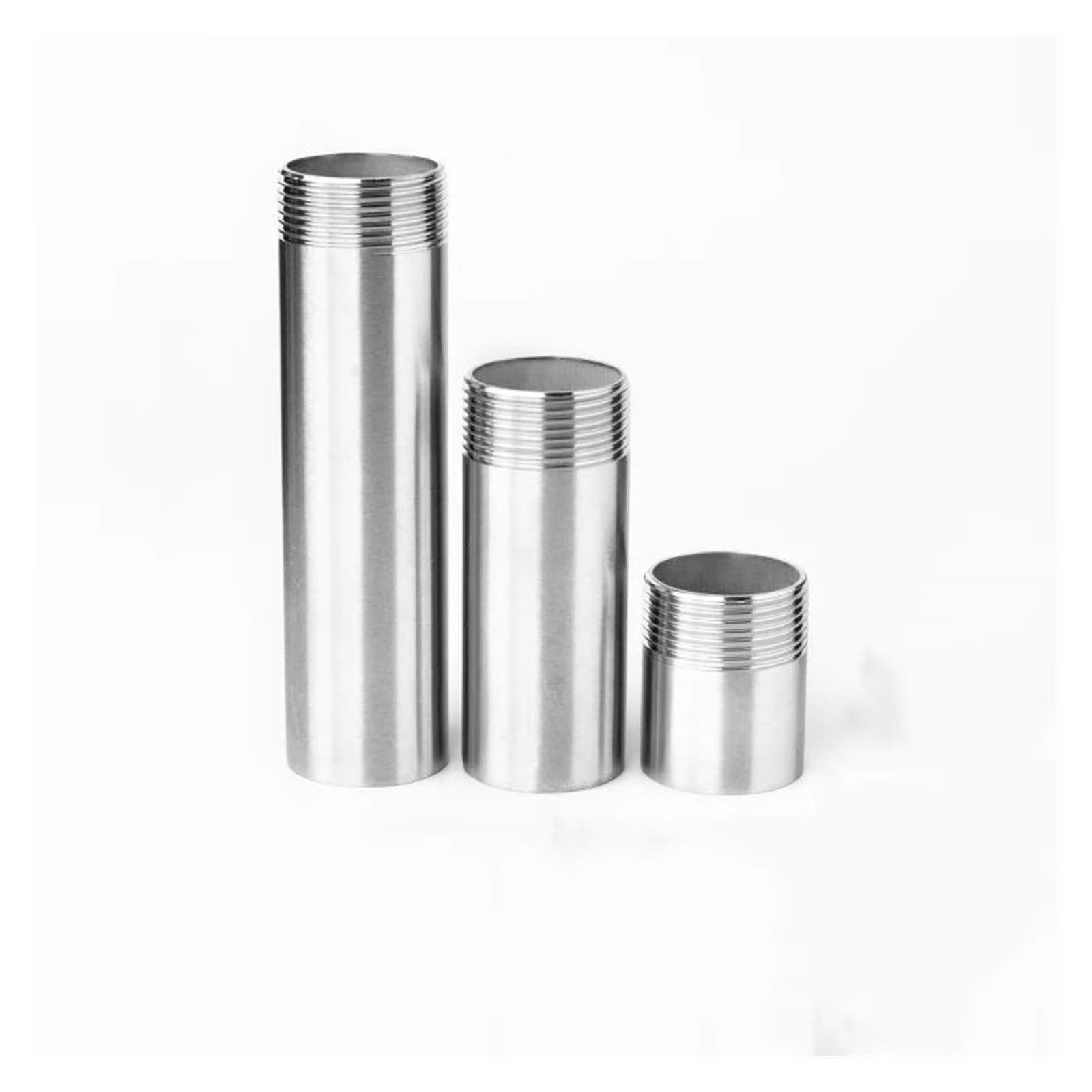 1/4" 3/8" 1/2" 3/4" 1" BSP Single Male Thread 304 Stainless Steel Long Nipple Extension Tube Pipe Fitting Connector Coupling (Length 150mm,BSP1 Male Thread)