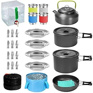 BIUDUI Tragbares Camping-Kochset – Zubehör für die Campingküche,Camping-Utensilien-Set für Rucksacktouren, Outdoor…