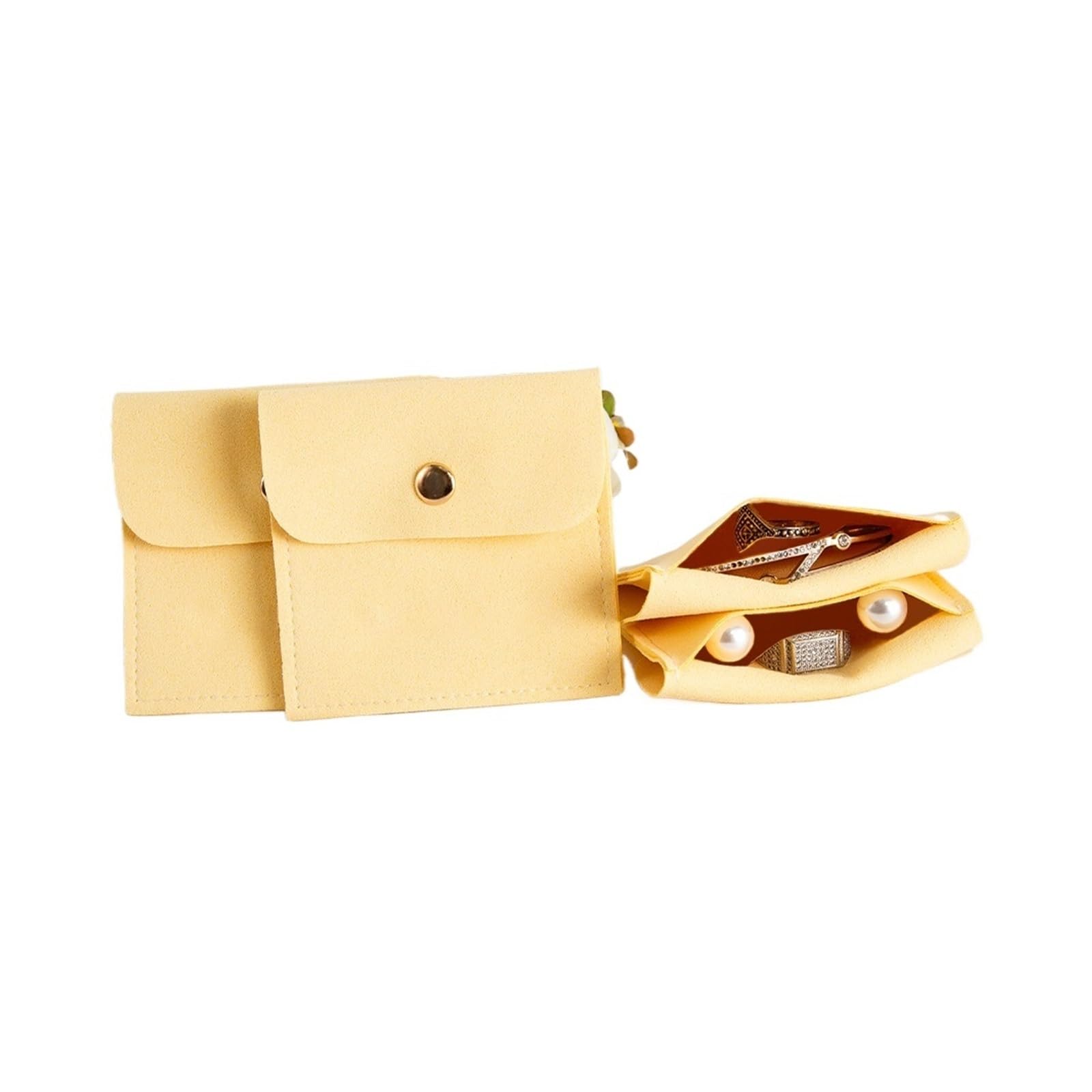 SHENJMAI Velvet Jewelry Pouches 50/10/1pcs Velvet Bag Jewelry Presents Bags for Earrings Necklace Wedding Package Candy Favor(Yellow,1pcs)