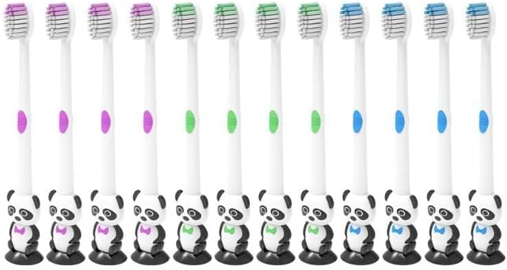 Miniatura 2 de 12 piezas de cepillo de dientes de panda de dibujos animados para niños, cerdas suaves con copa Sunction envuelto individualmente para niños y niñas