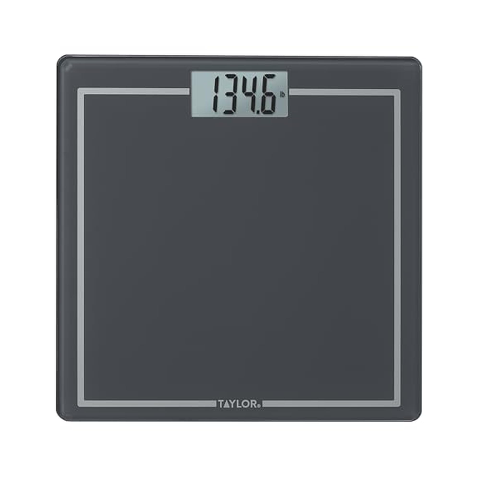 Taylor Bilancia digitale con manico pieghevole integrato, la bilancia da bagno portatile per il peso corporeo, bilancia minimalista comoda e salvaspazio, capacità 199,6 kg, blu acciaio