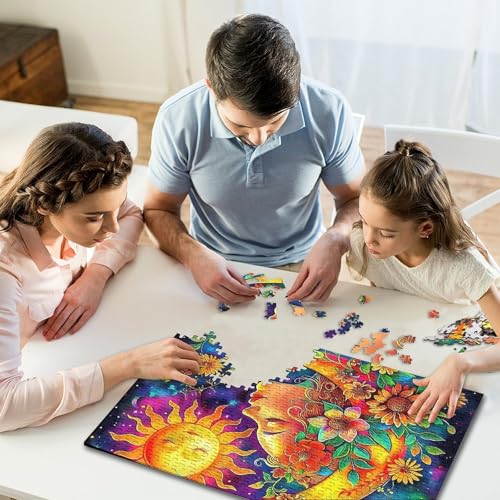 Rompecabezas de galaxia de 1000 piezas para adultos juego educativo de sol y luna mar y montaña 6