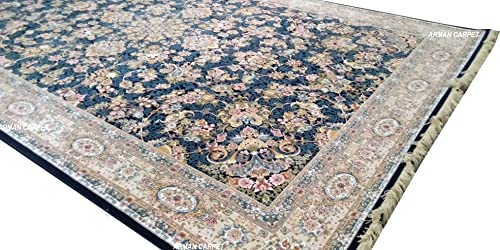 Image of High Density Export Quality Classical Pure Silk Carpet for Your Hall & Living Room 6 X 9 Feet (90x150 cm) Ivory Multi