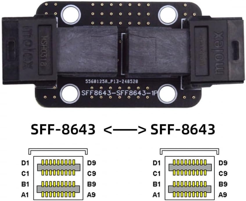 CY Card PCI-Express 4.0 PCIE5.0 Mini SAS HD SFF-8643 Female to SFF-8643 Female PCBA Coupler Adapter Extender