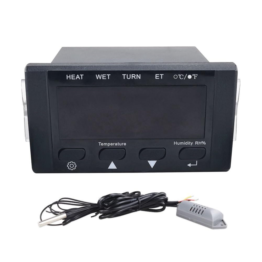 Control de Temperatura y Humedad del Termostato de Incubadora HT-10 con Indicador de HumidificacióN y Calentamiento 110-220V Negro