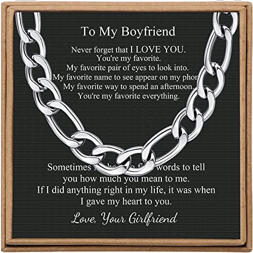 Joycuff Men's Stainless Steel Chain Necklace,Valentine's Day Gifts For Boyfriend,Hip Hop Jewelry Chain For Boyfriend Men,Fashion Thanksgiving Gifts For Boyfriend #TOP26