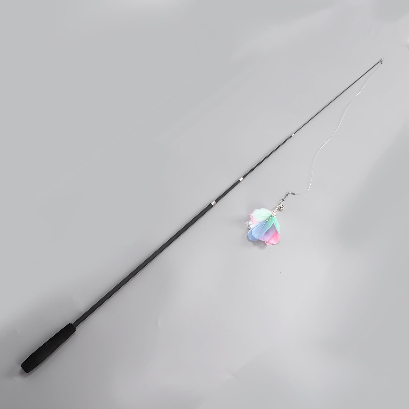 Divertido Palo para Gato, Juguete Interactivo retráctil con Plumas para Gatos, Ejercicio de Juego para Gatos de Interior
