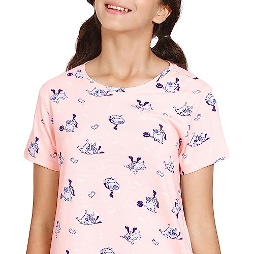 Image of Zivame Mickey & Friends Knit Cotton Knee Length Nightdress - Lemon Drop
