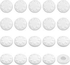 OLYCRAFT 20pcs White Jeans Button Covers Suitable for Buttons 16-20mm Star Pattern Silicone Button Cover Shirt Button Cover Sewing Kit to Avoid Holes for Shirt Cufflinks