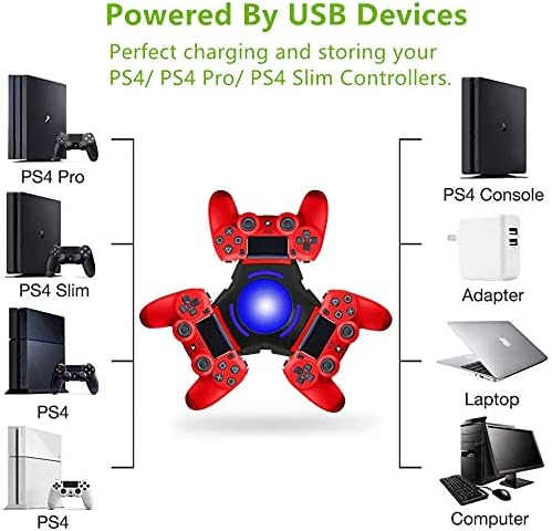 Miniatura 3 de ForBest - Cargador para mando de PS4 estación de carga PS4 estación de carga con indicador LED cable micro USB para Dualshock 4