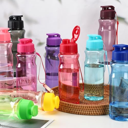 Tioncy 50 Pieces Plastic Water Bottles for Kids Bulk 17 oz Water Bottles Bulk Sports Adults Kids Reusable Large Water Bottles Leakproof Drink Flip Cap Bottles for Party Outdoor Children School - Image 8