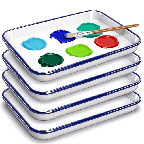 Elsjoy Enamel Butcher Tray 4-Pack (10.8 x 7.7 Inch)