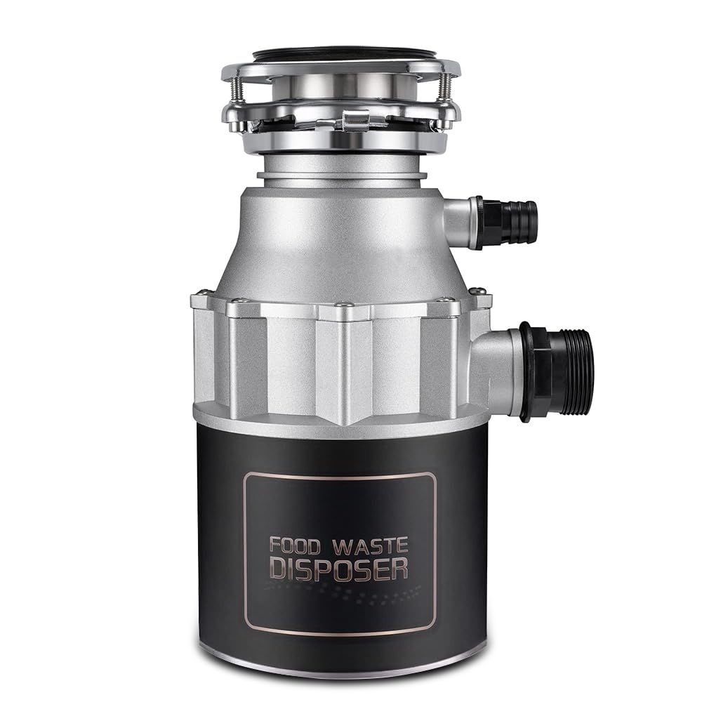 Triturador de Basura 3600 rpm, Triturador Para Fregadero de Cocina,Acero Inoxidable,Silencioso, Triturador Para Residuos de Alimentos,cable de Alimentación Incluid