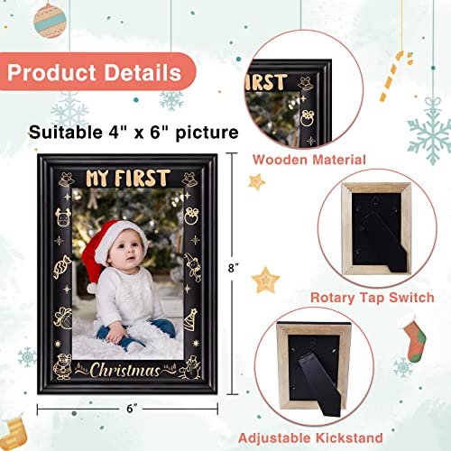 Whatsign My First Christmas Baby Picture Frame 2022 Babys First Christmas Wood Photo Frame Babies 1St Christmas Frame Newborn Baby Girl Boy Baby's First Christmas Picture Frame Gifts For New Parents #TOP6