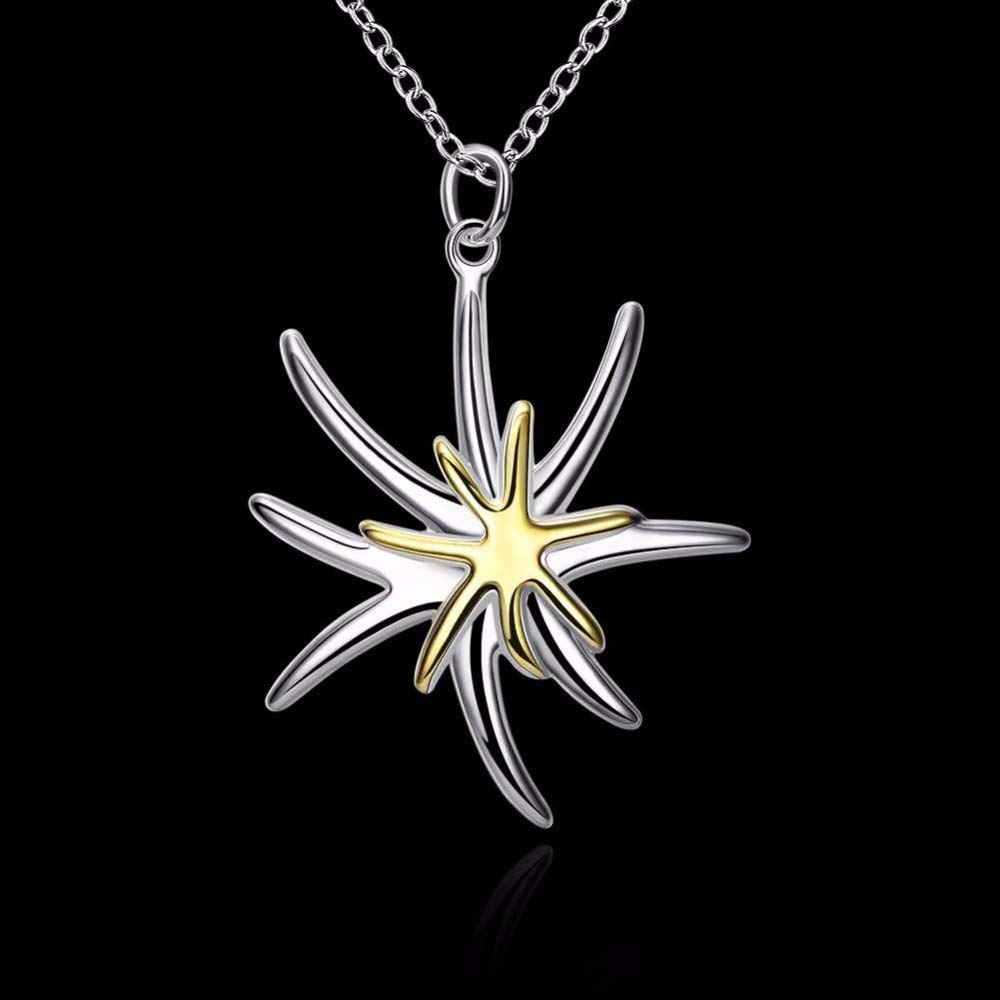 joyería 925, Collar con Colgante de Estrella de mar, joyería Femenina