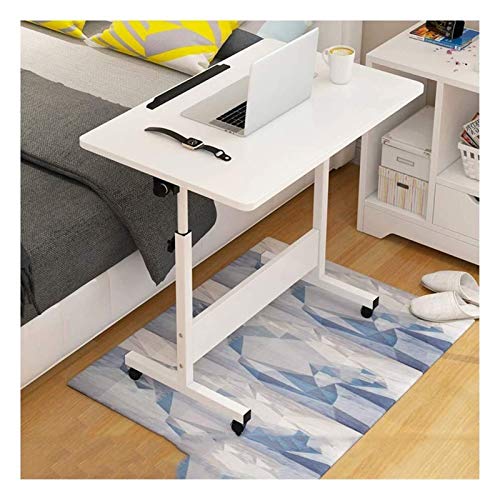 Scrivania pieghevole per laptop con base a forma di C e rotelle, postazione di lavoro portatile e mobile per casa e ufficio